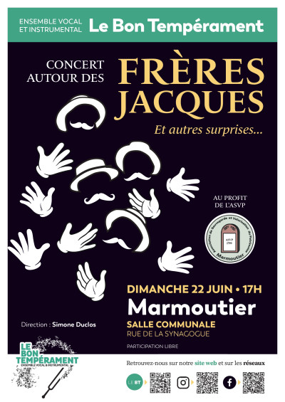 Dimanche 22 juin 2025 Ensemble vocal et instrumental Le Bon Tempérament : concert autour des Frères Jacques, et autres surprises... à Marmoutier