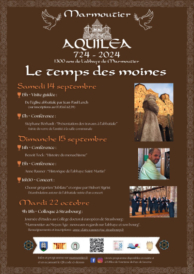 Samedi 14 septembre 2024 AQUILEA #2 : Le temps des moines à Marmoutier
