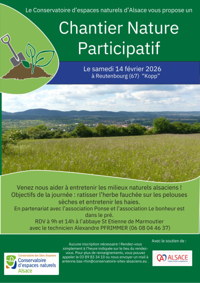 Samedi 14 février 2026 Chantier nature participatif à Marmoutier