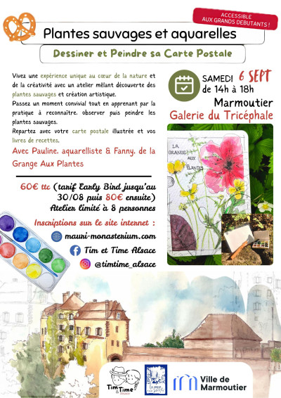 Samedi 06 septembre 2025 Atelier plantes sauvages et aquarelle à Marmoutier