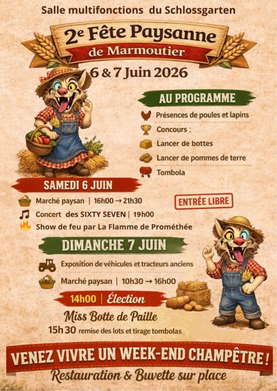 Samedi 06 juin 2026 2ème Fête Paysanne à Marmoutier
