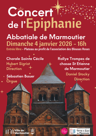 Dimanche 04 janvier 2026 Concert de l'Epiphanie à Marmoutier