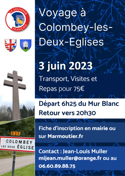 Samedi 03 juin 2023 Voyage à Colombey-les-Deux-Eglises à Marmoutier