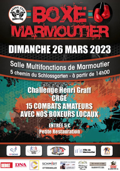 Dimanche 26 mars 2023 Gala de Boxe Anglaise - Challenge Henri Graff à Marmoutier