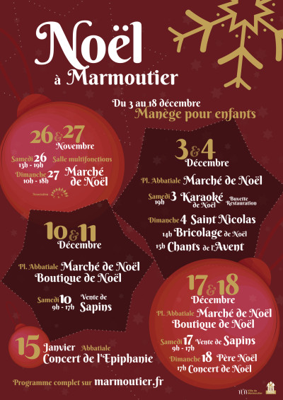 Samedi 03 décembre 2022 Noël à Marmoutier, premier week-end à Marmoutier