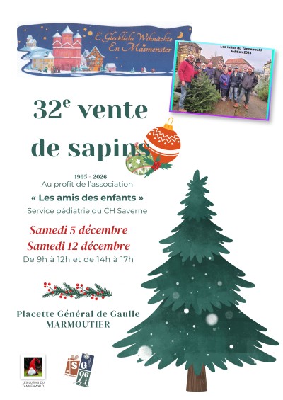 Samedi 05 décembre 2026 Vente de sapins des "Lutins du Tannenwald" (SG06) à Marmoutier