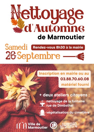 Samedi 26 septembre 2026 Nettoyage d'automne à Marmoutier