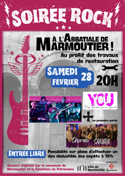 Samedi 28 février 2026 Soirée rock à l'abbatiale : YOU + Chorale Sakura (première partie) à Marmoutier