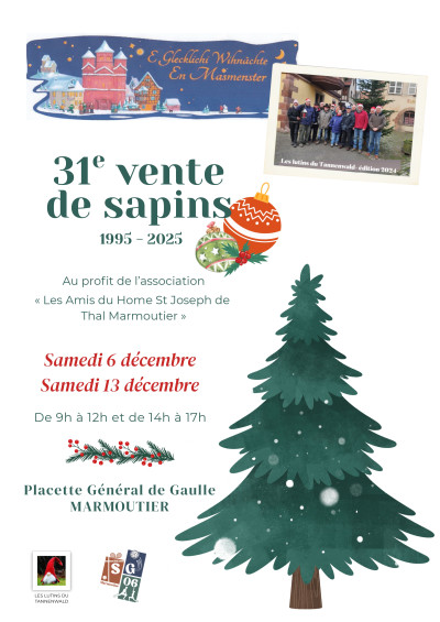 Samedi 06 décembre 2025 Vente de sapins des "Lutins du Tannenwald" (SG06) à Marmoutier