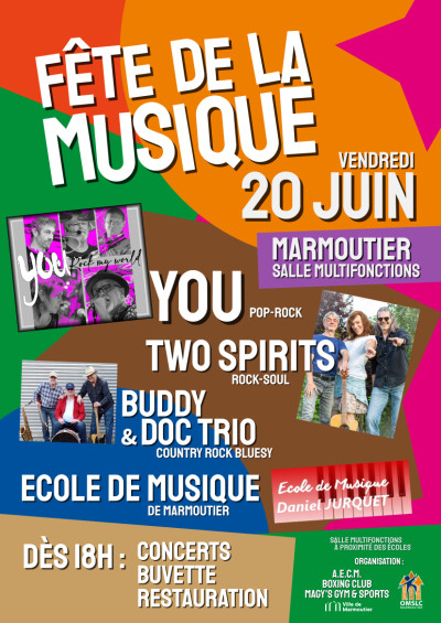 Vendredi 20 juin 2025 Fête de la musique : 4 concerts, buvette & restauration à Marmoutier