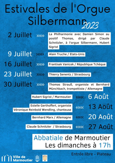 Dimanche 27 août 2023 Estivales de l'Orgue 2023 à Marmoutier