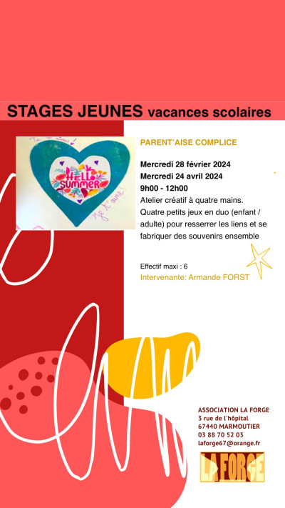 Mercredi 24 avril 2024 Parent'aise complice à Marmoutier